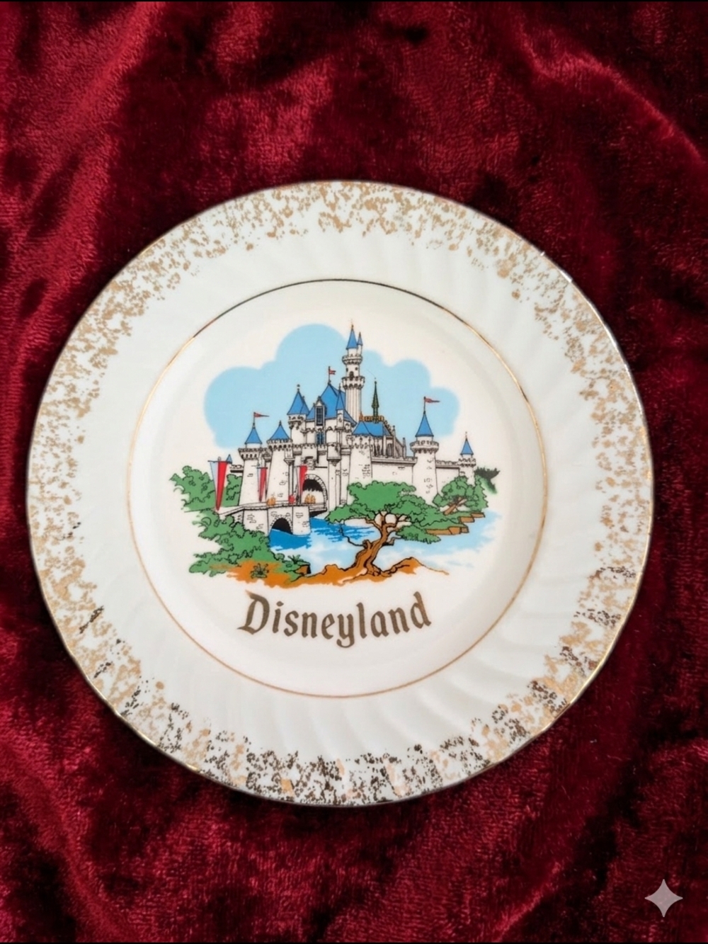 Vintage Disneyland Souvenir Plate - Sleeping Beauty Castle
